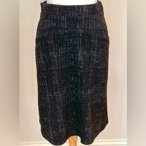 Della Spiga Italy Black Thatch Pattern Pull On Elastic Waist Casual Skirt Size S